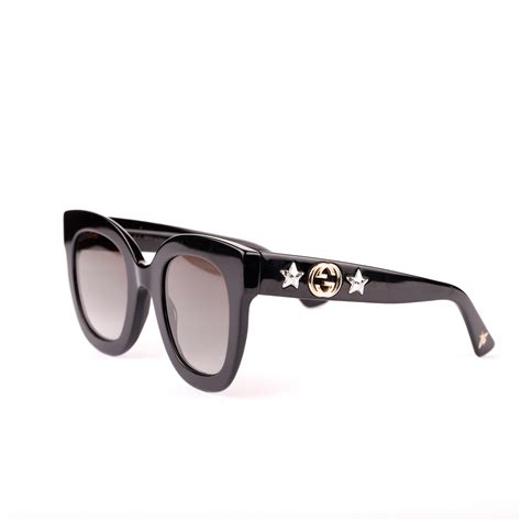 gucci round acetate sunglasses with star|Gucci 60mm aviator sunglasses.